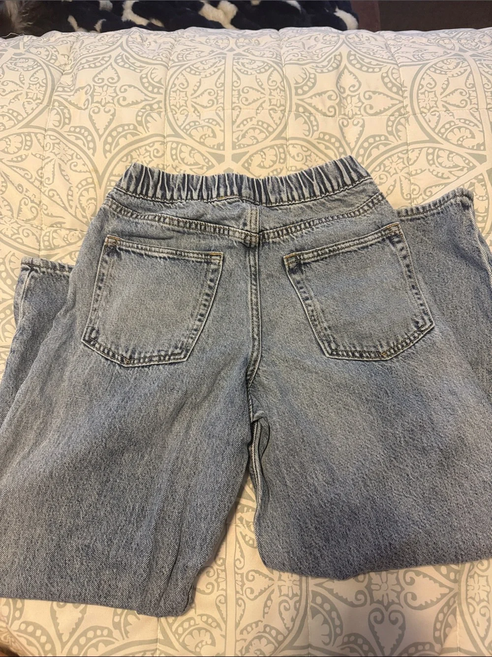 Classic Light Blue Girls Elastic Waist Jeans